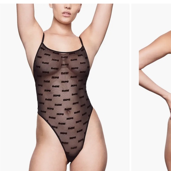 SKIMS Tops Used Skims Mesh Bodysuit Poshmark